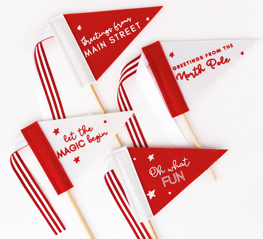 Elf Felt Pennant Flags